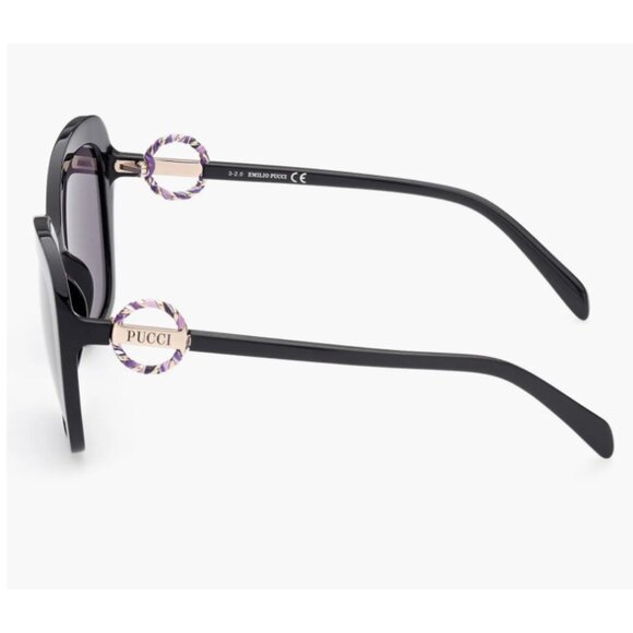 58mm Butterfly Sunglasses Emilio Pucci  Shiny Black  Smoke main image 5